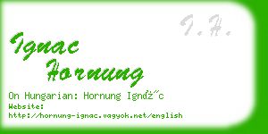 ignac hornung business card